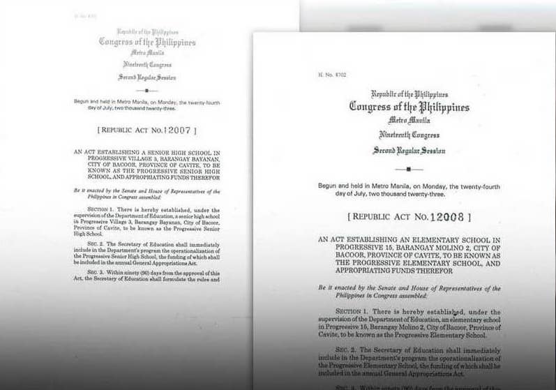 Marcos signs law creating two schools in Bacoor